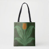 Geel-groene Tulip Art Nouveau Tegel Tote Bag (Voorkant)