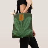 Geel-groene Tulip Art Nouveau Tegel Tote Bag (Dichtbij)