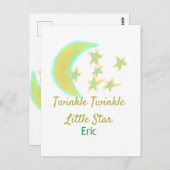 Geel groene twinkel Twinkle Little Star naam toevo Briefkaart (Voorkant / Achterkant)