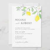 Geel Groene Waterverf Citroenen en bladeren Bruilo Kaart (Voorkant)