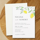 Geel Groene Waterverf Citroenen en bladeren Bruilo Kaart