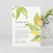 GEEL GROENE WATERVERF FOLIAGE OLIJFDANK BEDANKKAART (Staand voorkant)