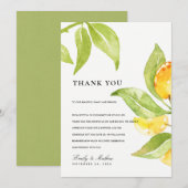 GEEL GROENE WATERVERF FOLIAGE OLIJFDANK BEDANKKAART (Voorkant / Achterkant)