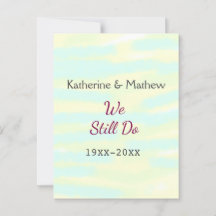 Geel groenpastel Huwelijksbelofte vernieuwingsjubi