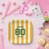 Geel & GroenSport Team Aangepaste Naam Team Papieren Bordje (Feest)