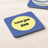 Geel Grote Dot Vierkante Sticker Bier Onderzetter (Linkerzijde)