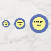 Geel Grote Dot Vierkante Sticker Confetti (Achterkanten)