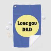 Geel Grote Dot Vierkante Sticker Golfhanddoek (Insitu)