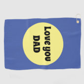 Geel Grote Dot Vierkante Sticker Golfhanddoek (Horizontaal)