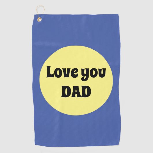 Geel Grote Dot Vierkante Sticker Golfhanddoek (Voorkant)