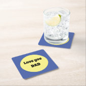 Geel Grote Dot Vierkante Sticker Kartonnen Onderzetters (Insitu)