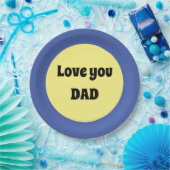 Geel Grote Dot Vierkante Sticker Papieren Bordje (Feest)