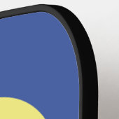 Geel Grote Dot Vierkante Sticker Pickleball Paddle (Links Detail)