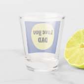 Geel Grote Dot Vierkante Sticker Shot Glas (Achterkant)