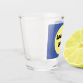 Geel Grote Dot Vierkante Sticker Shot Glas (Links)