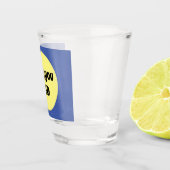 Geel Grote Dot Vierkante Sticker Shot Glas (Rechts)