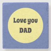 Geel Grote Dot Vierkante Sticker Stenen Onderzetter (Voorkant)