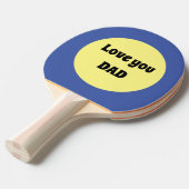 Geel Grote Dot Vierkante Sticker Tafeltennisbatje (Voorkant Gekanteld)