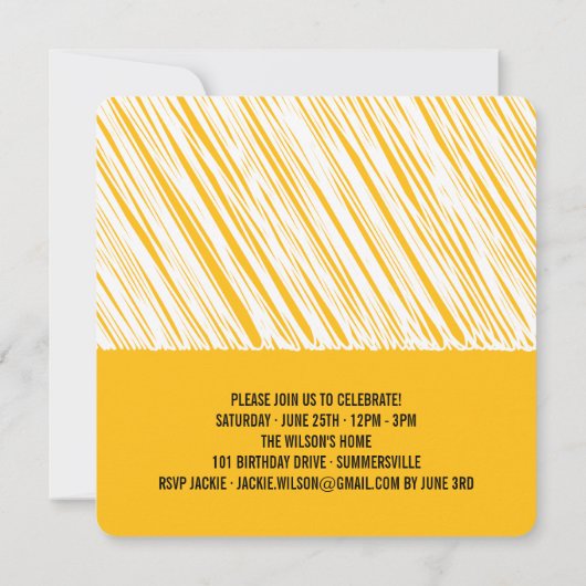 Geel Grote Schets Één Tweeling Baby 1e Verjaardags Kaart (Achterkant)