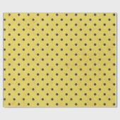 Geel  Grunge Polka Dots Retro Cirkels Cadeaupapier (Vlak)