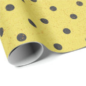 Geel  Grunge Polka Dots Retro Cirkels Cadeaupapier (Rol Hoek)