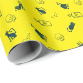 Geel Halloween Patroon Gift Wrap 💀 Cadeaupapier (Rol Hoek)