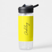 Geel Handgeschreven tekst Elegant Waterfles (Links)