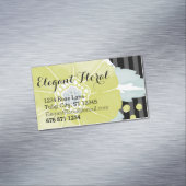 Geel handschrift en zwart kleurenpatroon visitekaartje magneet (Voorbeeld)