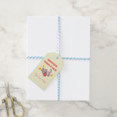Geel Happy Cat met Flowers Gift Labels Cadeaulabel (Met Touw)