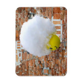 Geel Happy Face Antenna Topper, Fluffy Snow Pet Magneet (Verticaal)