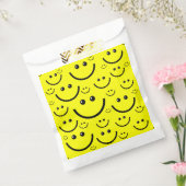 Geel Happy Face Patroon Print Bedankzakje (Gezegeld)