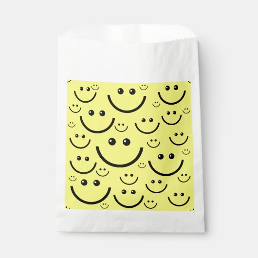 Geel Happy Face Patroon Print Bedankzakje (Voorkant)