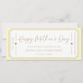 Geel Happy Moederdag Cadeaubon Kaart