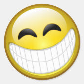 Geel Happy Smilie Gezicht Stickers (Voorkant)