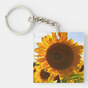 Geel Hardy Sunflower Art Beste zonnebloempotfoto's Sleutelhanger
