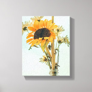 Geel Hardy Sunflower Best Sunflower Photos Canvas Afdruk