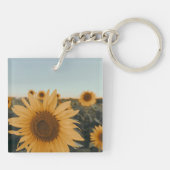 Geel Hardy Sunflower Best Sunflower Photos Sleutelhanger (Achterkant)