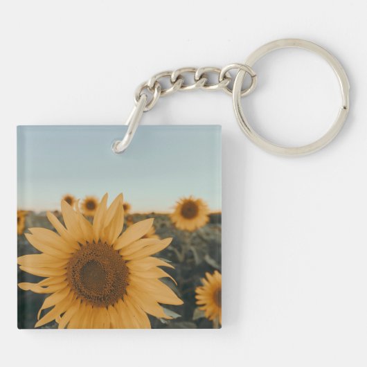 Geel Hardy Sunflower Best Sunflower Photos Sleutelhanger (Achterkant)