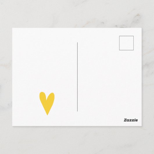 Geel Hart Ansichtkaart Briefkaart (Achterkant)