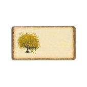 Geel Hart Blad Boom Bast Trim Etiket (Voorkant)