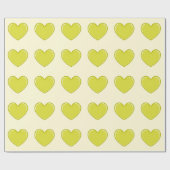 Geel hart cadeaupapier (Vlak)