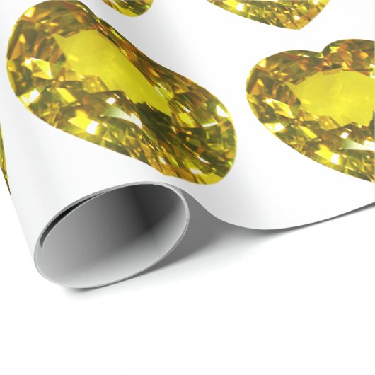 Geel hart cadeaupapier (Rol Hoek)