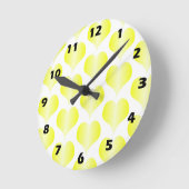 Geel Hart Design Ronde Klok (Hoek)