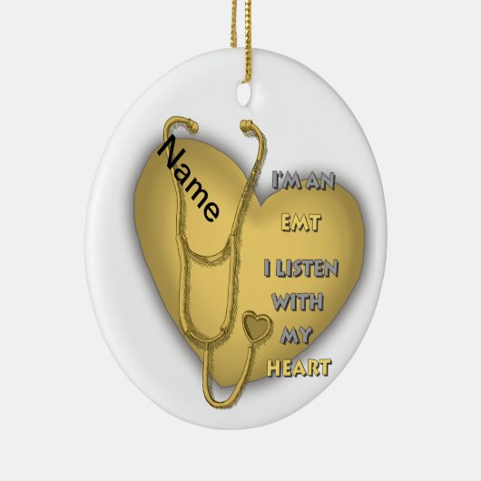 Geel hart EMT Keramisch Ornament (Rechts)