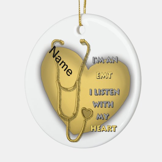 Geel hart EMT Keramisch Ornament (Links)