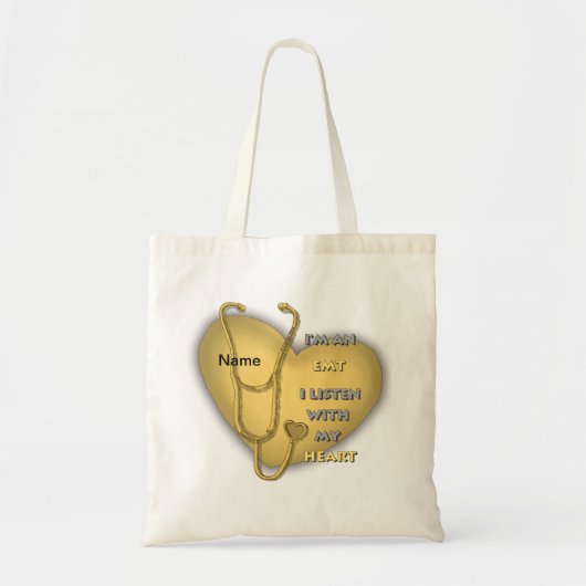 Geel hart EMT Tote Bag (Voorkant)