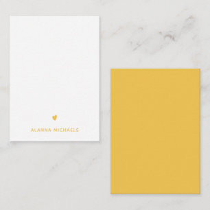  Geel Hart en Naam Notitiekaartje