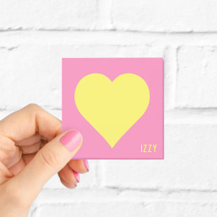 Geel Hart Heet Roze Naam Post-it® Notes