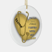 Geel hart LPN zuster Keramisch Ornament (Rechts)