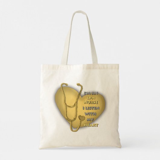 Geel hart LPN zuster Tote Bag (Achterkant)